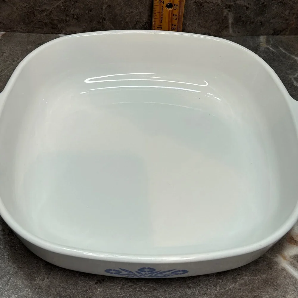 Corning Ware Blue Cornflower 9 Inch Square Baking Dish P-9-B Vintage Pyroceram